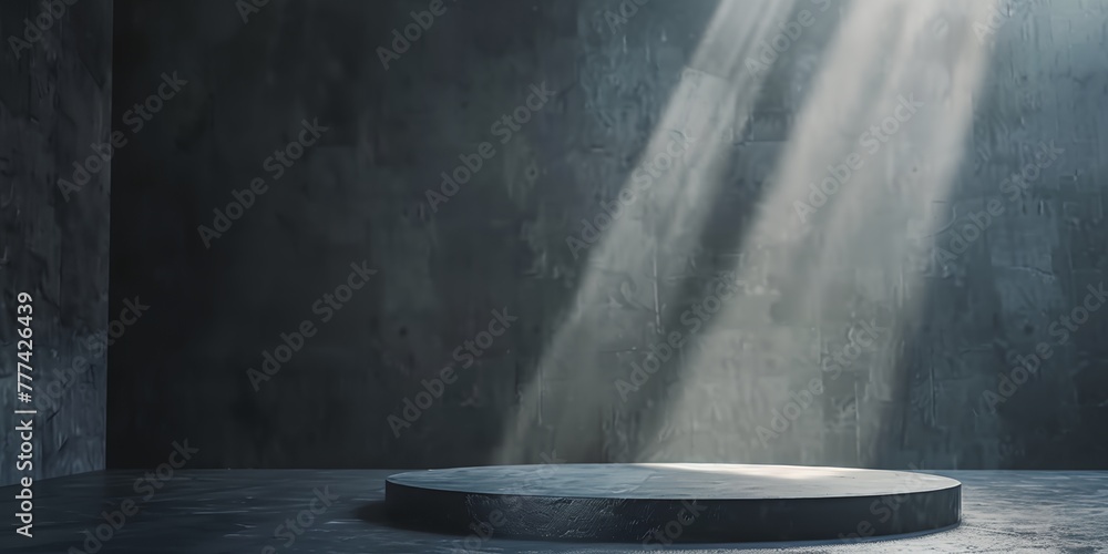 Poster a large empty space with a spotlight shining on it
