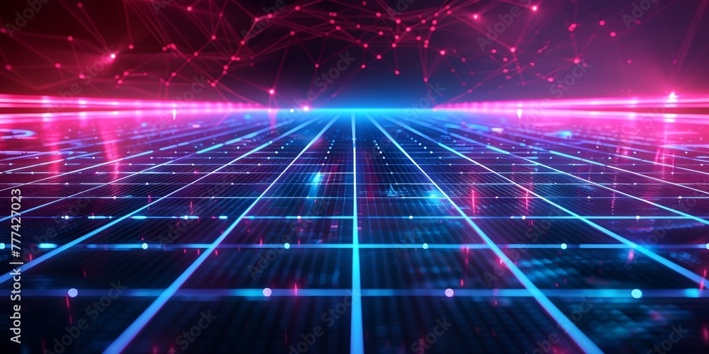 Poster a computer generated image of a futuristic cityscape with a blue