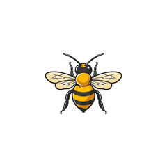Bee logo design vector flat illustration template