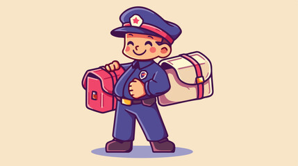 Mailmanpostman logo character - Retro Clipart Illus