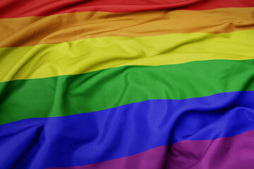 waving colorful rainbow gay flag
