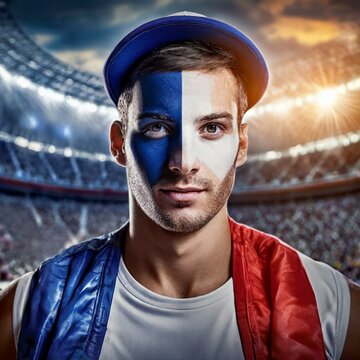Portrait of a french supporter