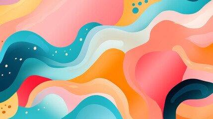 Vibrant playful sketch wallpaper with colorful scrawls and lines for summer concept background - obrazy, fototapety, plakaty