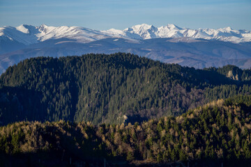 Fagaras Mountains, viewpoint from Cozia Mountains, Romania