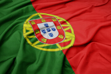 waving colorful national flag of portugal.