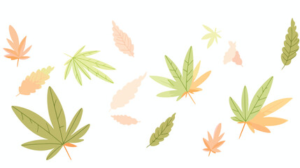 Marijuana cannabis leaves vector illustration 2d fl - obrazy, fototapety, plakaty