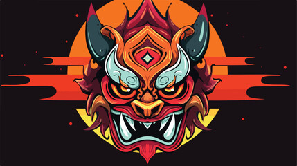 Mask mascot character logo. vector illustration 2d