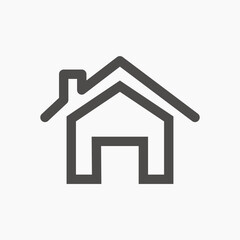 House, home, building, estate icon vector symbol on white background.