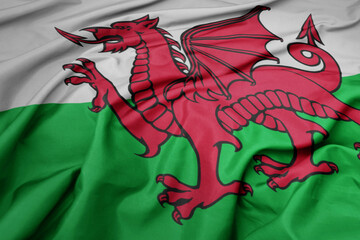 waving colorful national flag of wales.