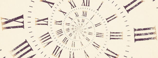 Time background. Concept of hypnosis, past, future. Round spiral, droste graphic.