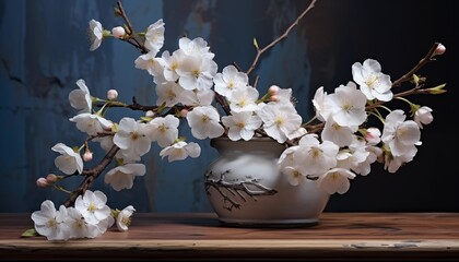 still life with white flowers
