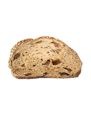 A piece of breakfast bread on a white background