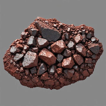 Copper ore isolated with no background. Metal illustration