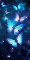 Fototapeta na wymiar Cosmic Butterfly Dreams: Where Reality Meets Fantasy