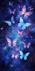 Fototapeta na wymiar Enchanting Journey Through Cosmic Butterfly Dreams