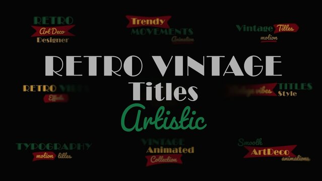Artistic Vintage Retro Insignia Badges Titles Animation 