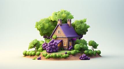 Grape Farm Icon 3d