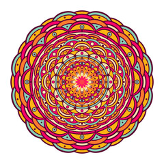 Mandala wit different colors ethnic ornament
