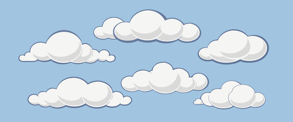 Vector set: cloud shapes and figures