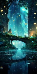 Obraz premium Tranquility in Motion: Discovering Magical City of Fireflies