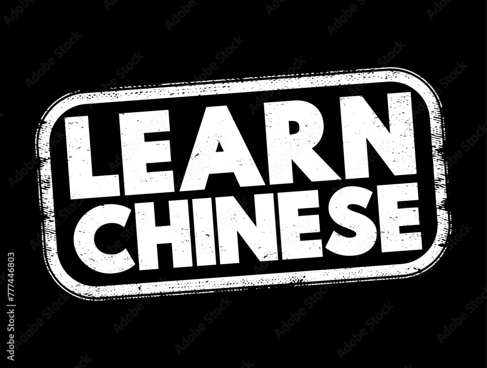 Poster learn chinese - the process of acquiring knowledge and skills in the chinese language, text concept 