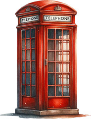 Classic Red British Telephone Booth with Vintage Appeal
