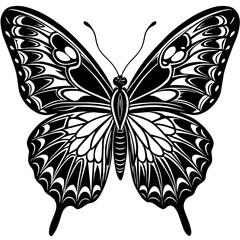black and white butterfly,butterfly Silhouette Graphics Vector Illustration,head of a element black butterfly Svg t shirts Design, Laser Cut File Cricut,monarch butterfly contours on white background