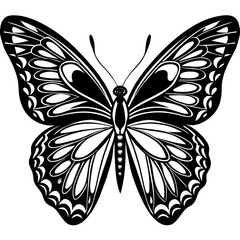 black and white butterfly,butterfly Silhouette Graphics Vector Illustration,head of a element black butterfly Svg t shirts Design, Laser Cut File Cricut,monarch butterfly contours on white background