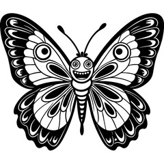 black and white butterfly,butterfly Silhouette Graphics Vector Illustration,head of a element black butterfly Svg t shirts Design, Laser Cut File Cricut,monarch butterfly contours on white background