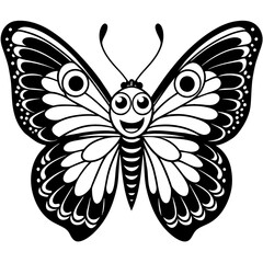 black and white butterfly,butterfly Silhouette Graphics Vector Illustration,head of a element black butterfly Svg t shirts Design, Laser Cut File Cricut,monarch butterfly contours on white background