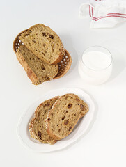 Breakfast bread and milk
