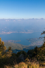 panoramic view of upper Lake Como from Monte Legnoncino
