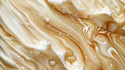 Gold abstract waves on the white background. Paint waves texture.