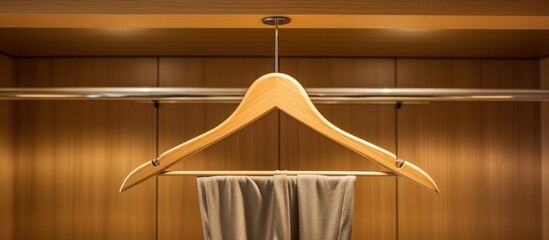 Wood Hanger in wardrobe at hotel