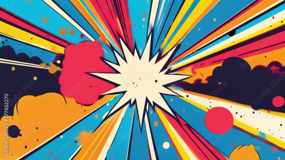 Aufkleber turn up the funk with this colorful retro pop art explosion background