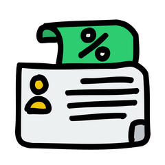 debit payment of black friday doodle icons