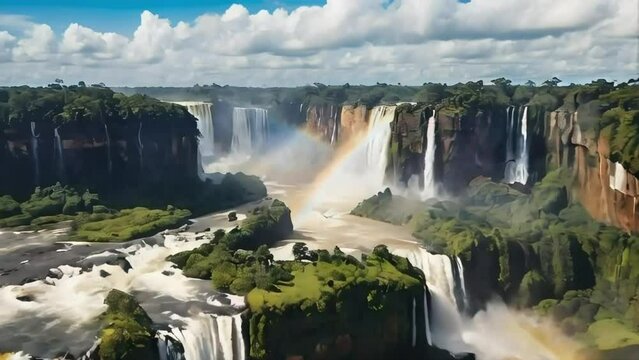 waterfalls and rainbows