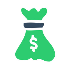 money pouch of black friday doodle icons