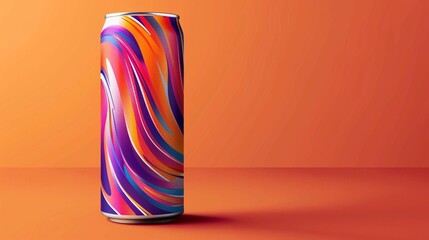 Energy drink can mockup featuring bold and vibrant graphics.