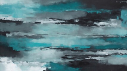Black, Gray, teal, oil painting background. Abstract art background. Modern multicolored art painting texture