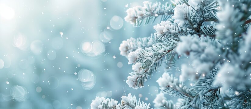 Winter snow poster banner, christmas background of snowy winter