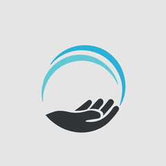 hand circle image vector icon
