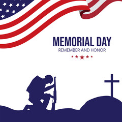 Memorial Day Background. Happy Memorial Day. National American Holiday. US Memorial Day vector.