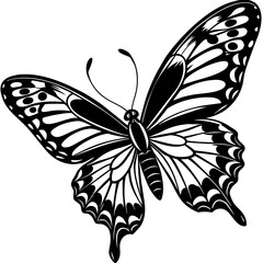 black and white butterfly,butterfly Silhouette Graphics Vector Illustration,head of a element black butterfly Svg t shirts Design, Laser Cut File Cricut,monarch butterfly contours on white background