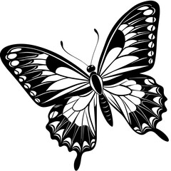 black and white butterfly,butterfly Silhouette Graphics Vector Illustration,head of a element black butterfly Svg t shirts Design, Laser Cut File Cricut,monarch butterfly contours on white background