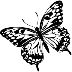 black and white butterfly,butterfly Silhouette Graphics Vector Illustration,head of a element black butterfly Svg t shirts Design, Laser Cut File Cricut,monarch butterfly contours on white background