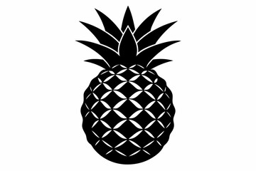 Pineapple black silhouette vector design.