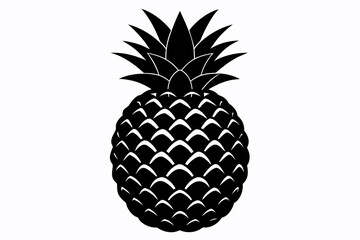 Pineapple black silhouette vector design.