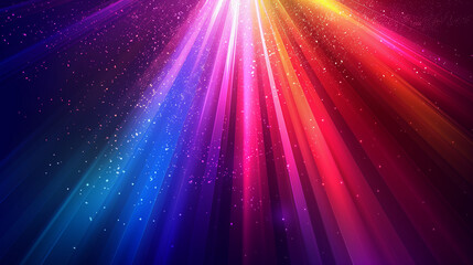 Spectrum Velocity: Vivid Rainbow Light Rays Bursting from Cosmic Nebula - A Striking Visual for Events, Vibrant Marketing Campaigns, and Energetic Wallpapers - obrazy, fototapety, plakaty