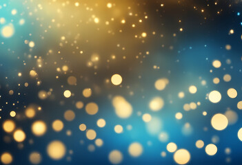 Background of abstract glitter lights. blue, gold and black.